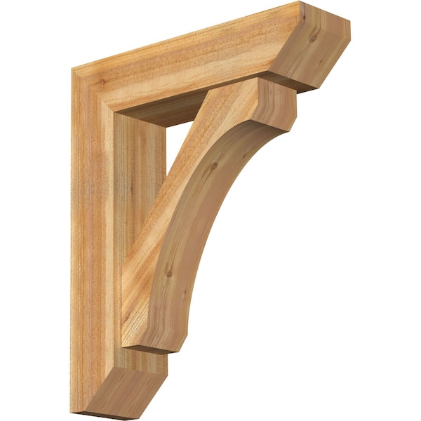 Ekena Millwork Legacy Slat Rough Sawn Bracket w/ Offset Brace, Western Red Cedar, 8"W x 30"D x 36"H BKT0806X30X36LEC06RWR - main